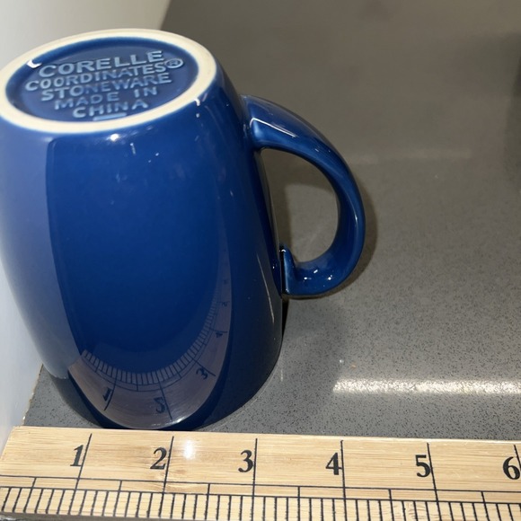 Set of Two (2) Corelle Stoneware Ocean Blue Cobalt Blue Coffee Tea Mugs MINT EUC - Picture 6 of 6
